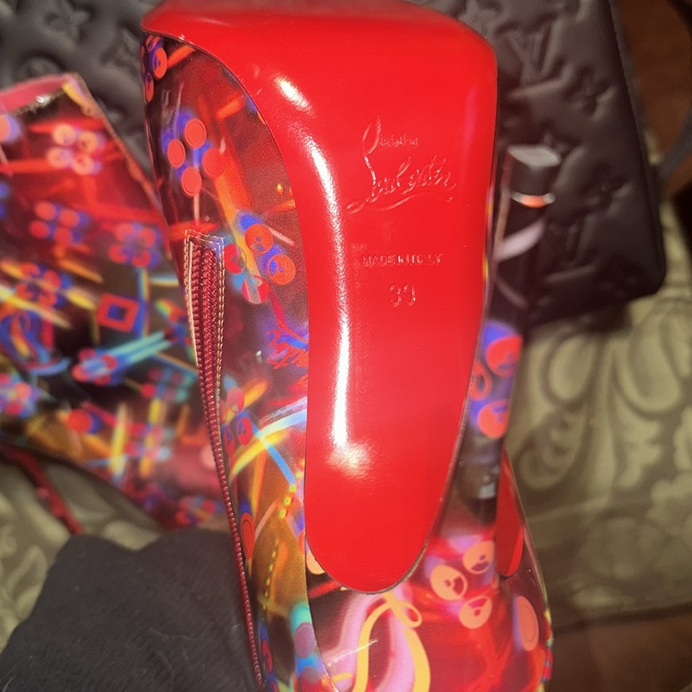 Christian Louboutin So Kate Disco Holograph Disco Booty Patent Leather Size 39 - Picture 7 of 12